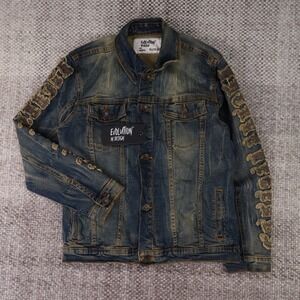 Evolution In Design Boys XL 18-20 Distressed Denim Trucker Jacket C-16285K Blue